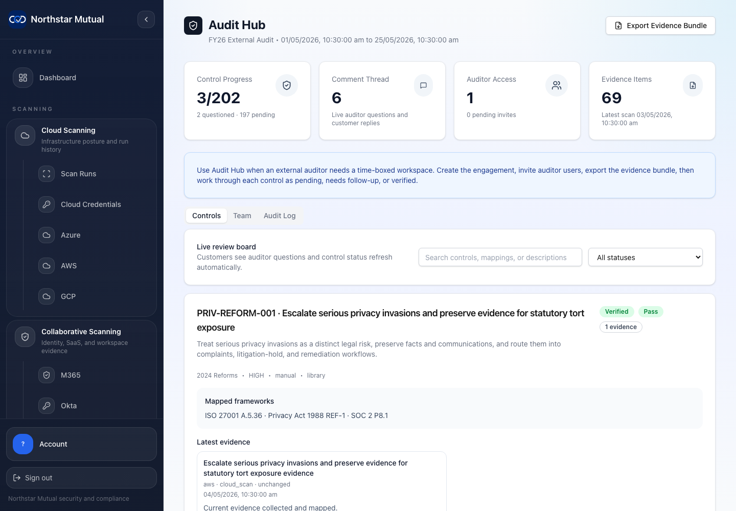 Audit Hub review screenshot