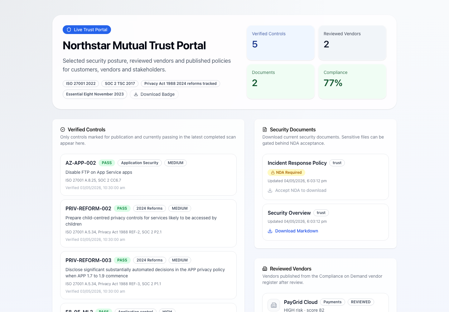 Public Trust Portal screenshot